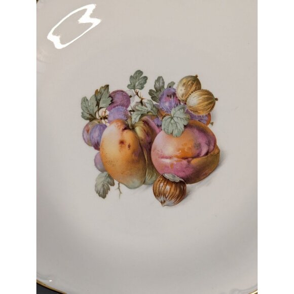 Vintage Bavarian Fruit Design Plate Gold Trim Bavaria Schumann Germany 56 - Picture 3 of 10